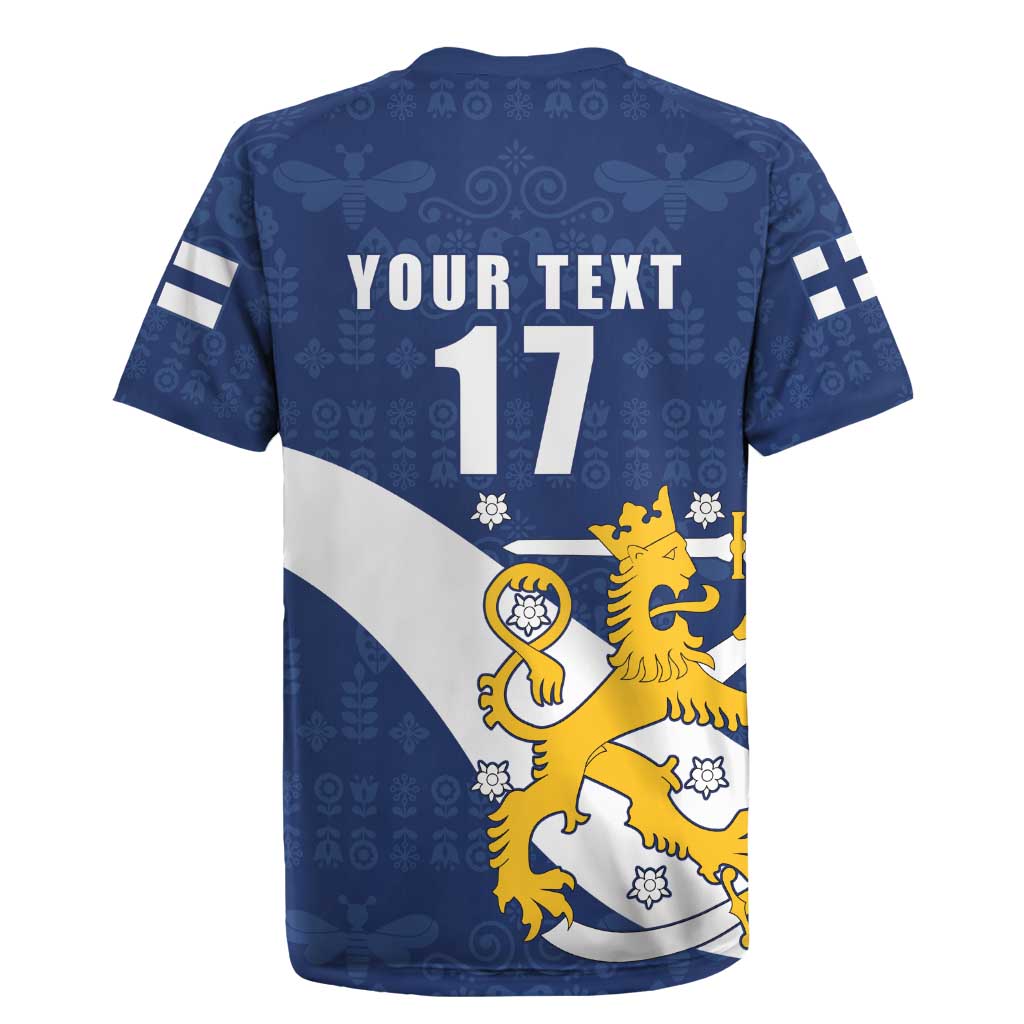 Custom Finland Football We are Champions Rugby Jersey Huuhkajat with Finnish Folk Paterns