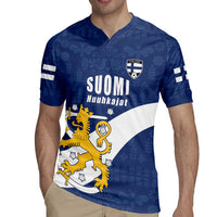 Custom Finland Football We are Champions Rugby Jersey Huuhkajat with Finnish Folk Paterns