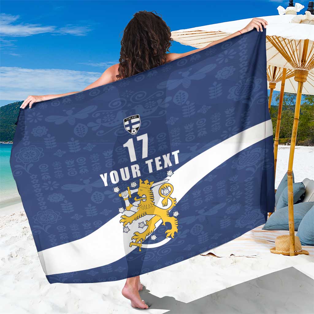 Custom Finland Football We are Champions Sarong Huuhkajat with Finnish Folk Paterns