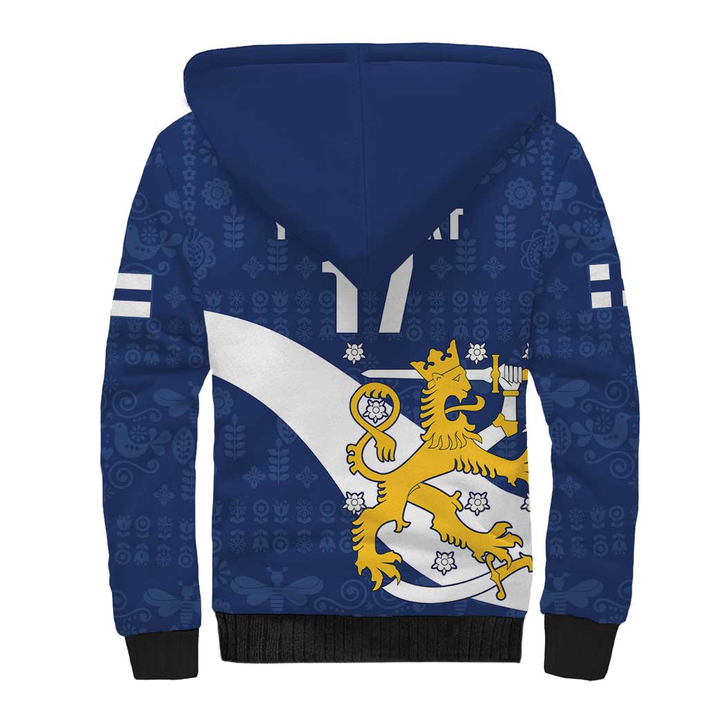 Custom Finland Football We are Champions Sherpa Hoodie Huuhkajat with Finnish Folk Paterns
