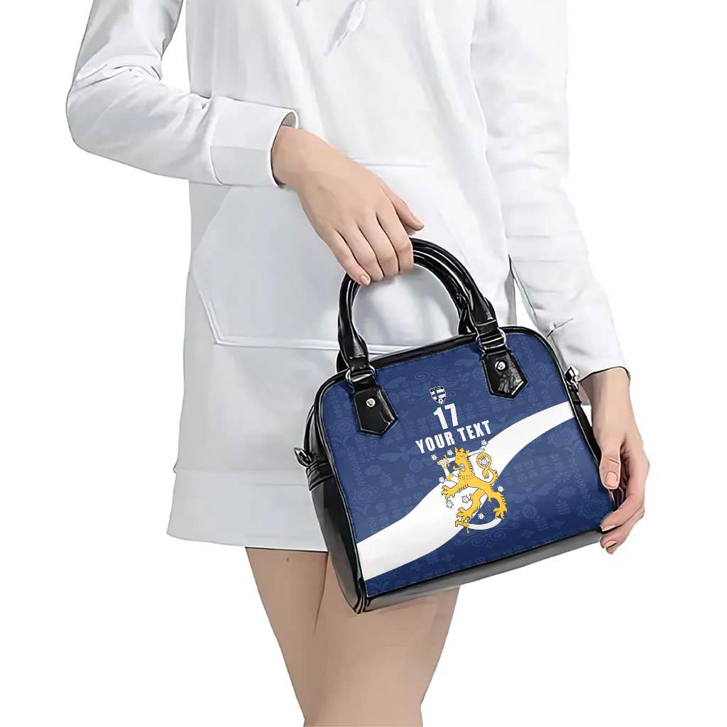 Custom Finland Football We are Champions Shoulder Handbag Huuhkajat with Finnish Folk Paterns