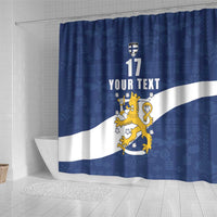 Custom Finland Football We are Champions Shower Curtain Huuhkajat with Finnish Folk Paterns