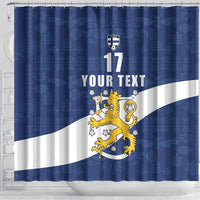 Custom Finland Football We are Champions Shower Curtain Huuhkajat with Finnish Folk Paterns