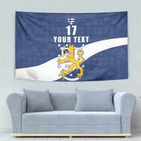 Custom Finland Football We are Champions Tapestry Huuhkajat with Finnish Folk Paterns