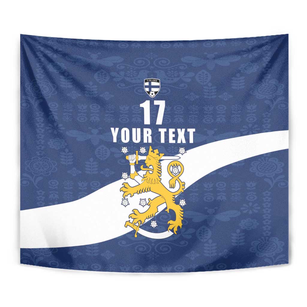 Custom Finland Football We are Champions Tapestry Huuhkajat with Finnish Folk Paterns