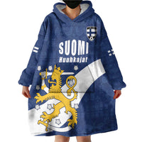 Custom Finland Football We are Champions Wearable Blanket Hoodie Huuhkajat with Finnish Folk Paterns
