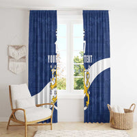 Custom Finland Football We are Champions Window Curtain Huuhkajat with Finnish Folk Paterns