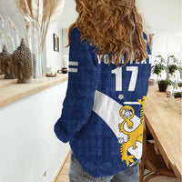Custom Finland Football We are Champions Women Casual Shirt Huuhkajat with Finnish Folk Paterns