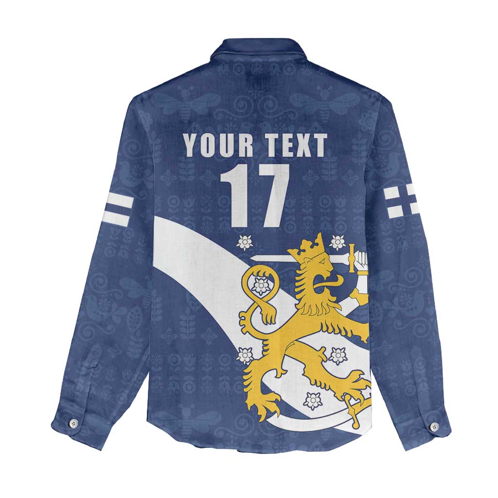 Custom Finland Football We are Champions Women Casual Shirt Huuhkajat with Finnish Folk Paterns