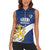 Custom Finland Football We are Champions Women Sleeveless Polo Shirt Huuhkajat with Finnish Folk Paterns