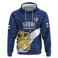 Custom Finland Football We are Champions Zip Hoodie Huuhkajat with Finnish Folk Paterns