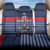 Custom France Football Back Car Seat Cover Blue Gallic Rooster Mascot