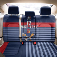 Custom France Football Back Car Seat Cover Blue Gallic Rooster Mascot