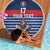 Custom France Football Beach Blanket Blue Gallic Rooster Mascot