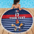 Custom France Football Beach Blanket Blue Gallic Rooster Mascot