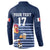 Custom France Football Button Sweatshirt Blue Gallic Rooster Mascot