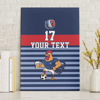 Custom France Football Canvas Wall Art Blue Gallic Rooster Mascot
