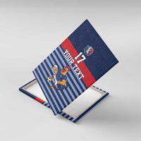 Custom France Football Canvas Wall Art Blue Gallic Rooster Mascot