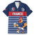 Custom France Football Family Matching Long Sleeve Bodycon Dress and Hawaiian Shirt Blue Gallic Rooster Mascot