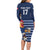 Custom France Football Family Matching Long Sleeve Bodycon Dress and Hawaiian Shirt Blue Gallic Rooster Mascot