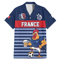 Custom France Football Family Matching Mermaid Dress and Hawaiian Shirt Blue Gallic Rooster Mascot