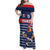 Custom France Football Family Matching Off Shoulder Maxi Dress and Hawaiian Shirt Blue Gallic Rooster Mascot