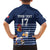 Custom France Football Family Matching Off Shoulder Short Dress and Hawaiian Shirt Blue Gallic Rooster Mascot
