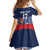 Custom France Football Family Matching Off Shoulder Short Dress and Hawaiian Shirt Blue Gallic Rooster Mascot