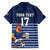 Custom France Football Family Matching Short Sleeve Bodycon Dress and Hawaiian Shirt Blue Gallic Rooster Mascot