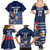 Custom France Football Family Matching Summer Maxi Dress and Hawaiian Shirt Blue Gallic Rooster Mascot