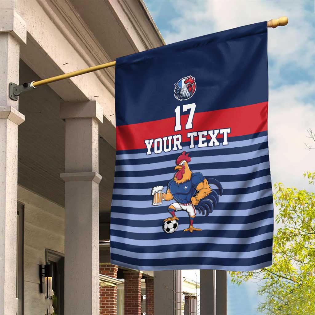Custom France Football Garden Flag Blue Gallic Rooster Mascot
