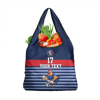 Custom France Football Grocery Bag Blue Gallic Rooster Mascot