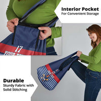 Custom France Football Grocery Bag Blue Gallic Rooster Mascot