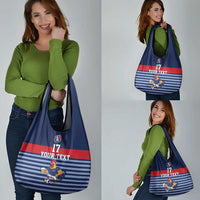 Custom France Football Grocery Bag Blue Gallic Rooster Mascot