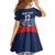 Custom France Football Kid Short Sleeve Dress Blue Gallic Rooster Mascot