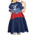 Custom France Football Kid Short Sleeve Dress Blue Gallic Rooster Mascot