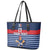 Custom France Football Leather Tote Bag Blue Gallic Rooster Mascot