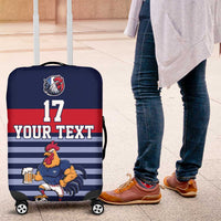 Custom France Football Luggage Cover Blue Gallic Rooster Mascot