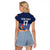 Custom France Football Raglan Cropped T Shirt Blue Gallic Rooster Mascot