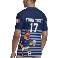 Custom France Football Rugby Jersey Blue Gallic Rooster Mascot