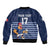 Custom France Football Sleeve Zip Bomber Jacket Blue Gallic Rooster Mascot