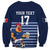 Custom France Football Sweatshirt Blue Gallic Rooster Mascot