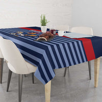 Custom France Football Tablecloth Blue Gallic Rooster Mascot