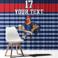 Custom France Football Window Curtain Blue Gallic Rooster Mascot