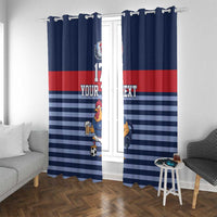 Custom France Football Window Curtain Blue Gallic Rooster Mascot