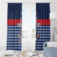 Custom France Football Window Curtain Blue Gallic Rooster Mascot