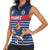 Custom France Football Women Sleeveless Polo Shirt Blue Gallic Rooster Mascot