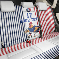 Custom France Football Back Car Seat Cover White Gallic Rooster Mascot