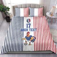 Custom France Football Bedding Set White Gallic Rooster Mascot