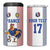 Custom France Football 4 in 1 Can Cooler Tumbler White Gallic Rooster Mascot